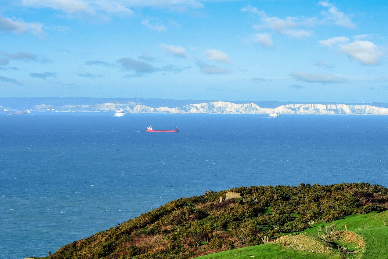 The Channel coast of northern France seen from the sea