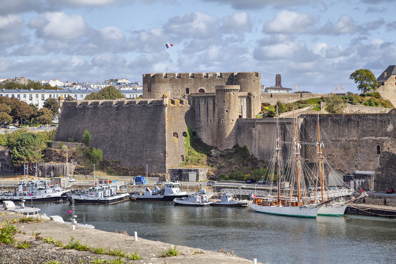 Brest and its harbour castle, under an hour from the Roscoff ferry terminal.