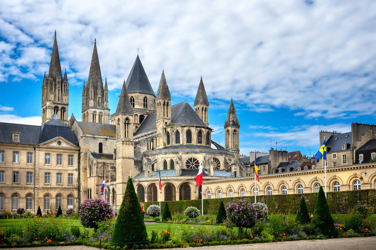The Abbaye aux Hommes in Caen, a short drive south of the ferry port at Ouistreham.